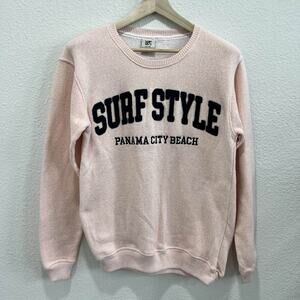 NWOT Panama City Beach Surf Style Crewneck Sweatshirt Pink Size Small Women’s